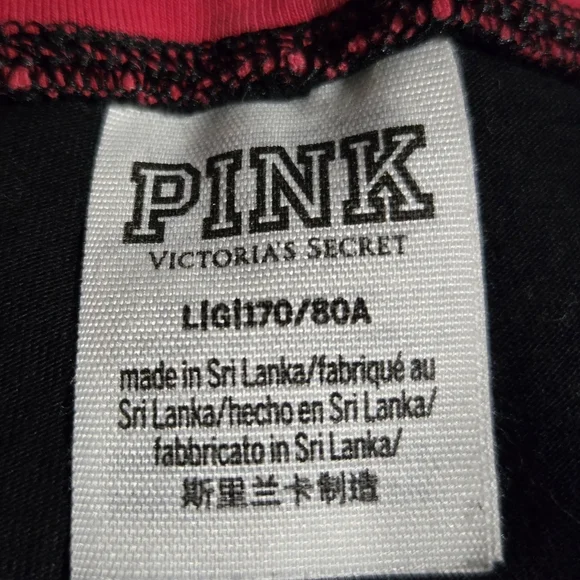 Victoria's Secret Pink black leggings with mesh pocket and logo size large - Picture 3 of 3